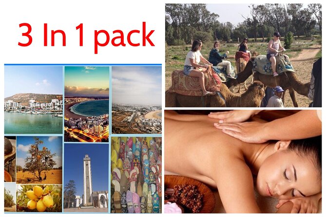 3 in 1 = city tour half day + camel ride 2hours + hammam massage 2hours - Transport, timing, and group size
