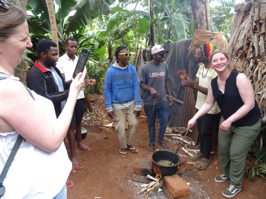 Arusha or Moshi : Hot Spring, Waterfall & Coffee Farm Tour - Materuni Waterfall: a short hike with a slippery finish