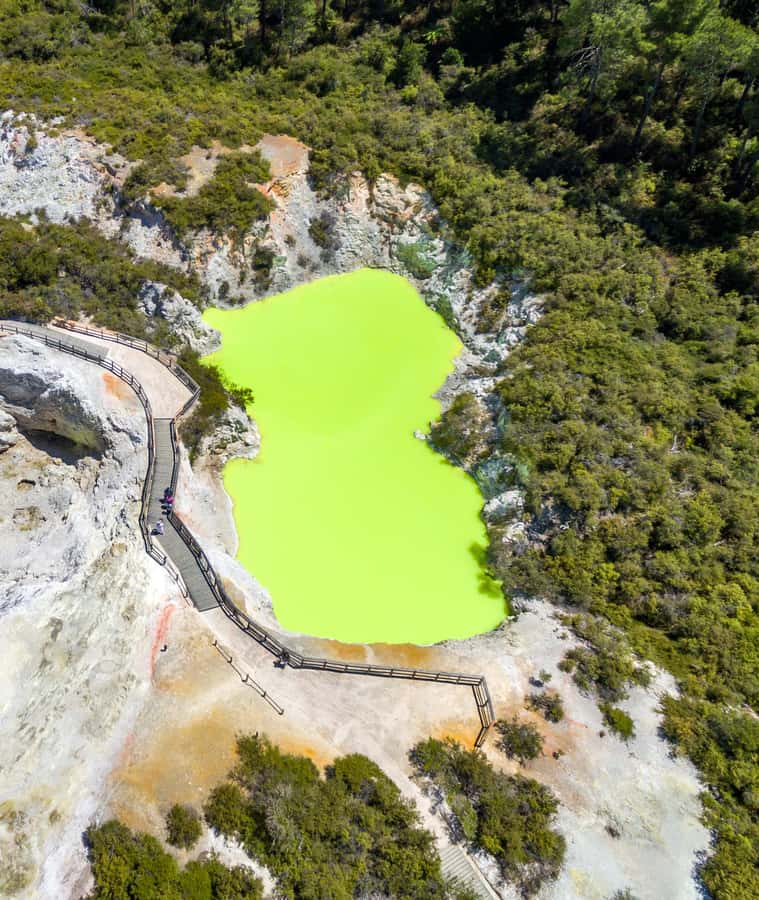 Auckland: Wai-O-Tapu, Maori Haka & Hot Springs Rotorua Tour - Polynesian Spa and the view across Lake Rotorua