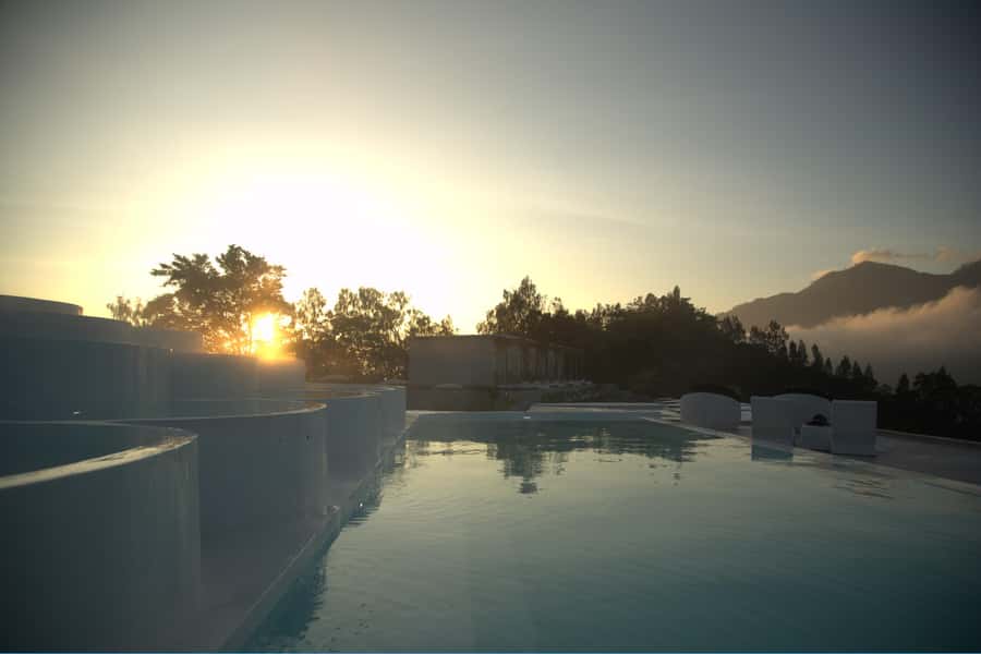 Bali: Natural Hot Spring in Pyramid Infinity Pools - The pyramid pool and sacred geometry design