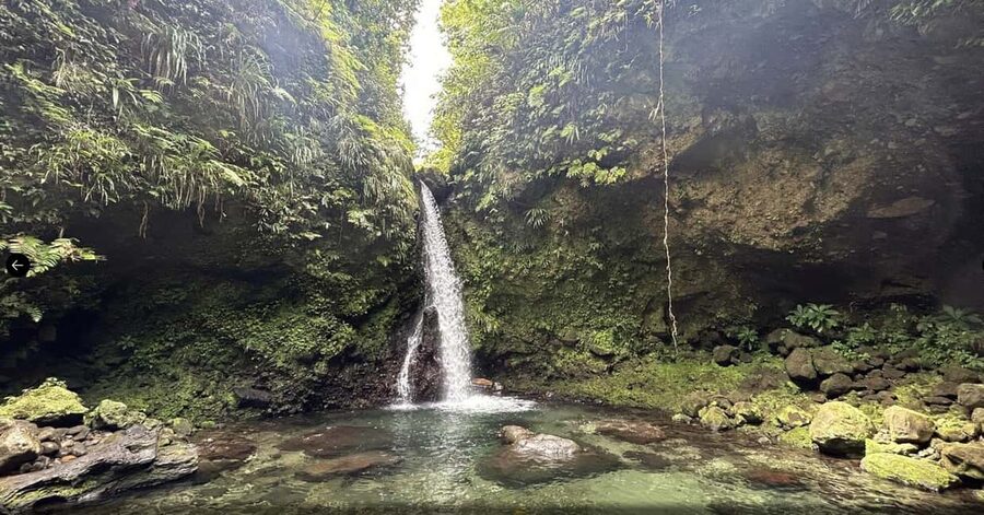 Dominica Hot Springs Waterfalls and Titou Gorge Treasures - Walking to Trafalgar Falls
