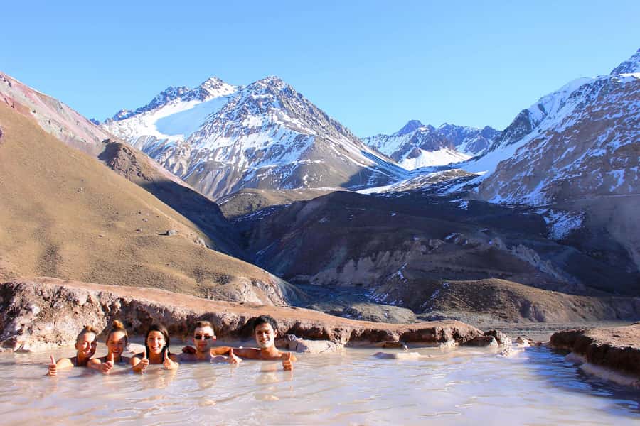 From Santiago: Maipo Canyon Volcano and Hot Spring Tour - Lunch beside the mountain stream