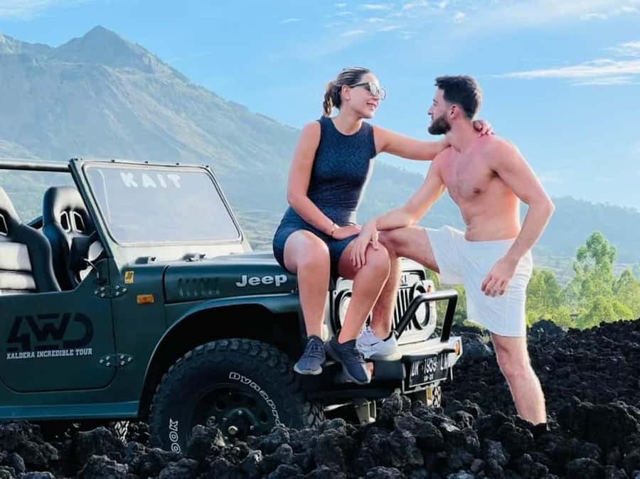 From Ubud: Mount Batur Shared Jeep Sunrise & Hot Spring Tour - Black lava and the extra stops