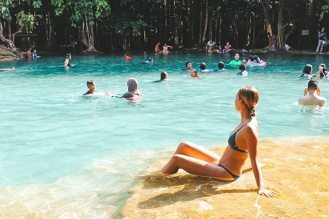Full-Day Tour to Emerald Pool, Hot Springs & Tiger Cave Temple from Krabi - Namtok Ron: warm water, busy pools