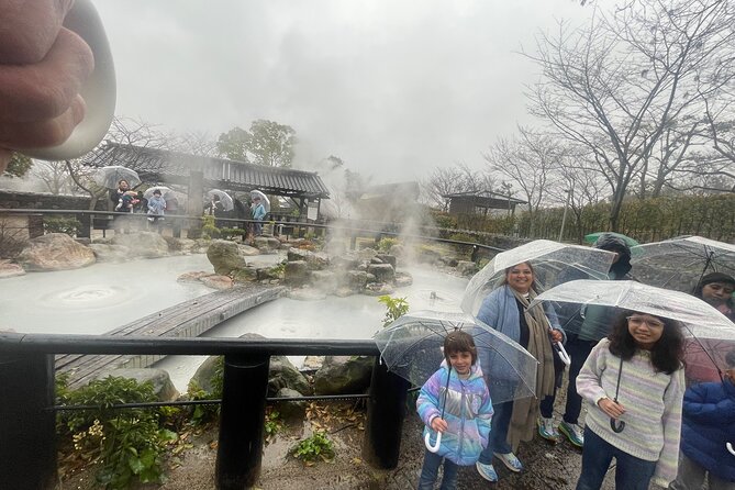 Hot Spring Beppu Onsen with Blue Hell cozy Tour by Car and walk - The rare steam bath and optional hot spring time