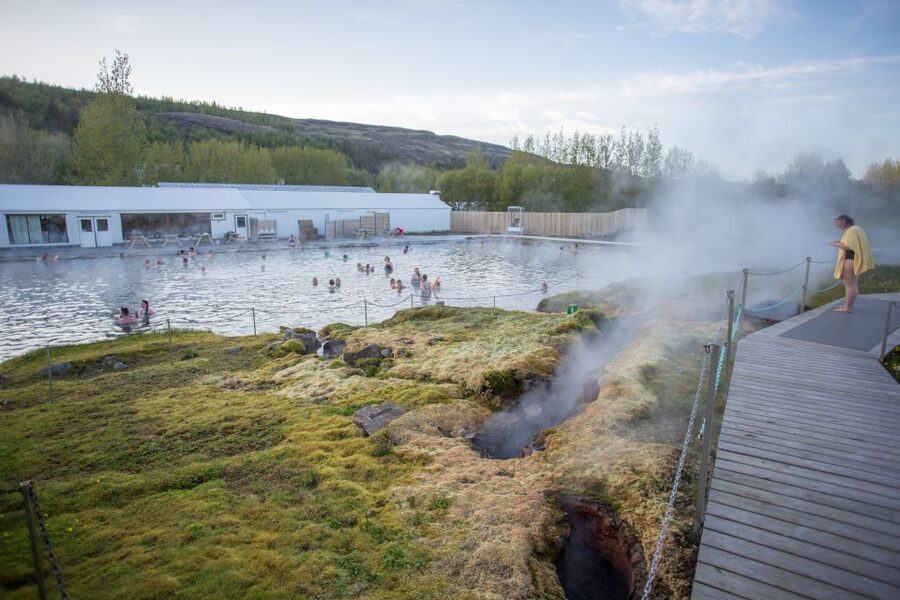 Iceland Secret Lagoon Admission Ticket - Families, social groups, and first-time bathers