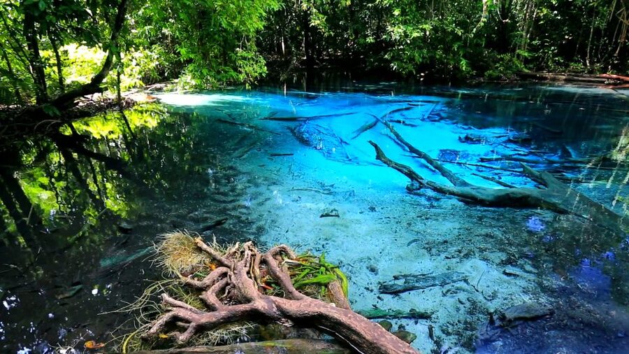 Krabi: Emerald Pool & Hot Spring Waterfall with Kayaking - Hot Spring Waterfall, a natural warm-water bath