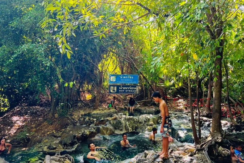 Krabi: Emerald Pool, Hot Springs, and Kayaking Tour - Kayaking on a clear freshwater stream
