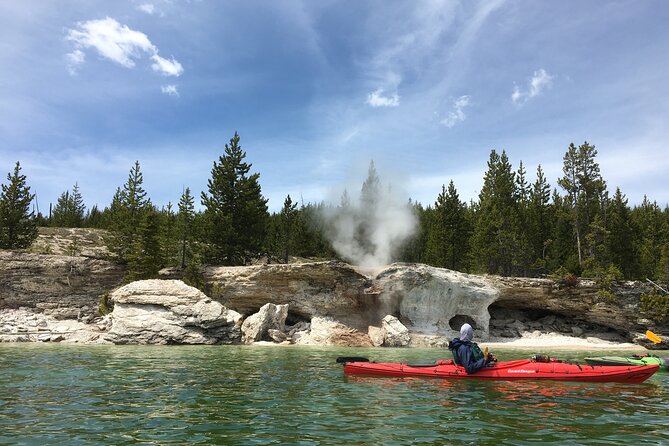 Lake Yellowstone Half Day Kayak Tours Past Geothermal Features - The Guide Makes the Four Hours Work