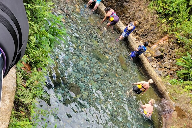 Relax in Hot Springs and swim in Titou Gorge and Trafalgar Falls - Warming up at Ti Kwen Glo Cho