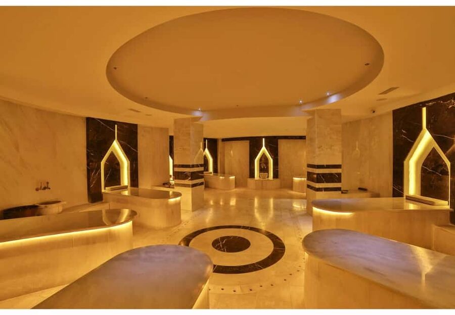 Side: Turkish Bath & Wellness Complex Entry & Treatments - Sauna, Steam Room, and Rest Areas