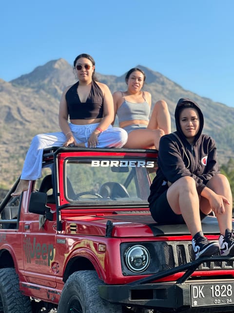 Sunrise Jeep Tour Mount Batur & Hot Spring (Private Tour) - Crossing the black lava fields