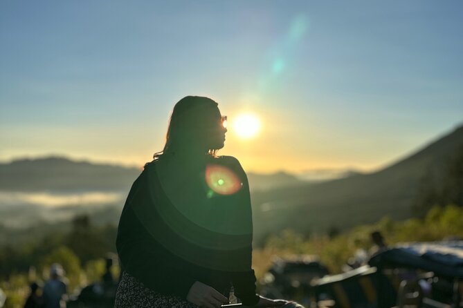 Sunrise / Sunset Jeep Tour Mt. Batur Kintamani & Hot Spring - Breakfast with a mountain view