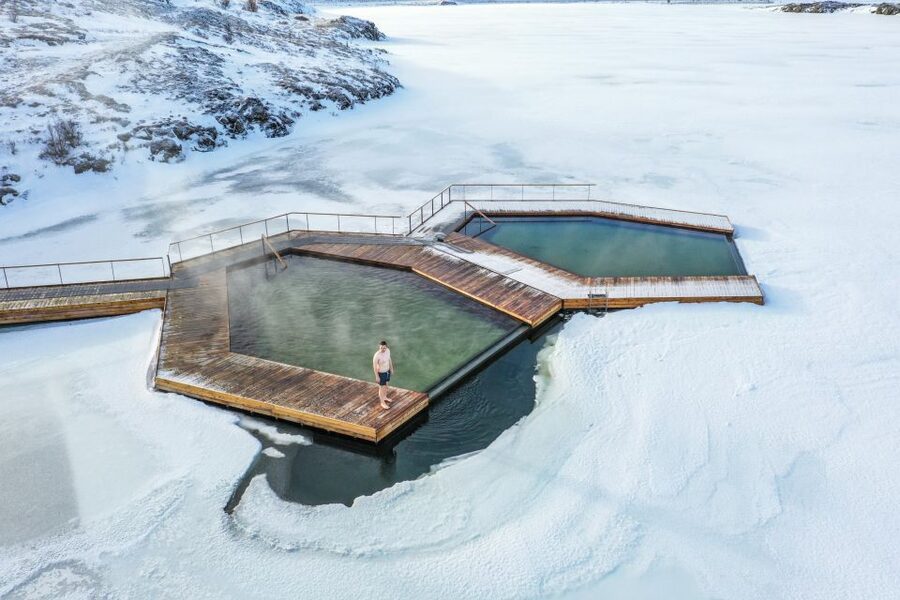 Vök Baths: East Iceland Geothermal Baths Entry - Evening visits, stars, and northern lights